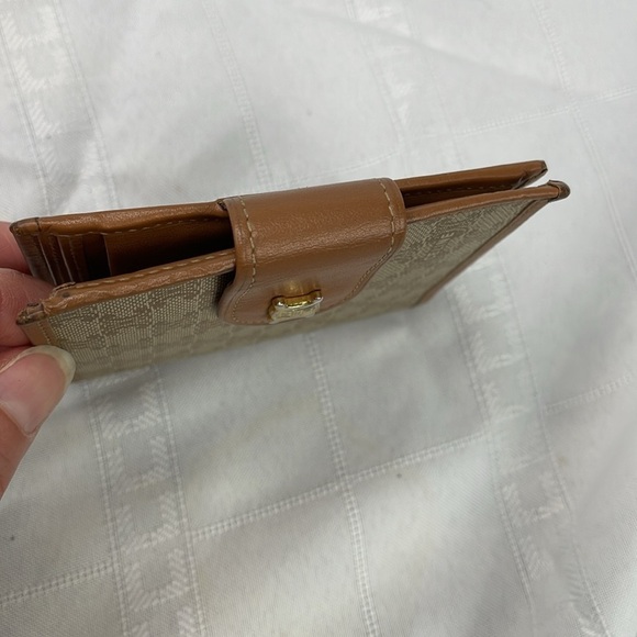 Celine Macadam Compact Wallet Beige Blason Leather Bifold Triomphe Snap - Picture 7 of 17